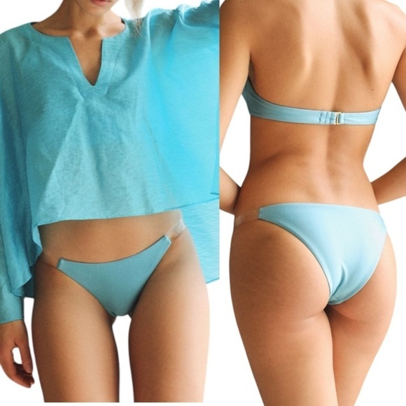 NWT! Cult Gaia Cindy Bikini Bottom in Aquamarine. Size Medium. - Picture 1 of 13